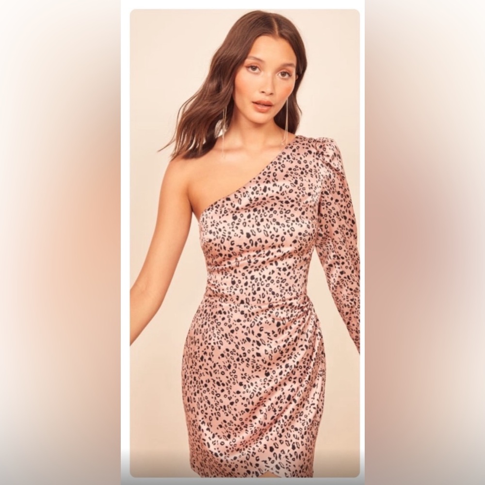 Reformation leopard print silk mini dress